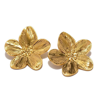 Gold-Tone Flower Stud Earrings