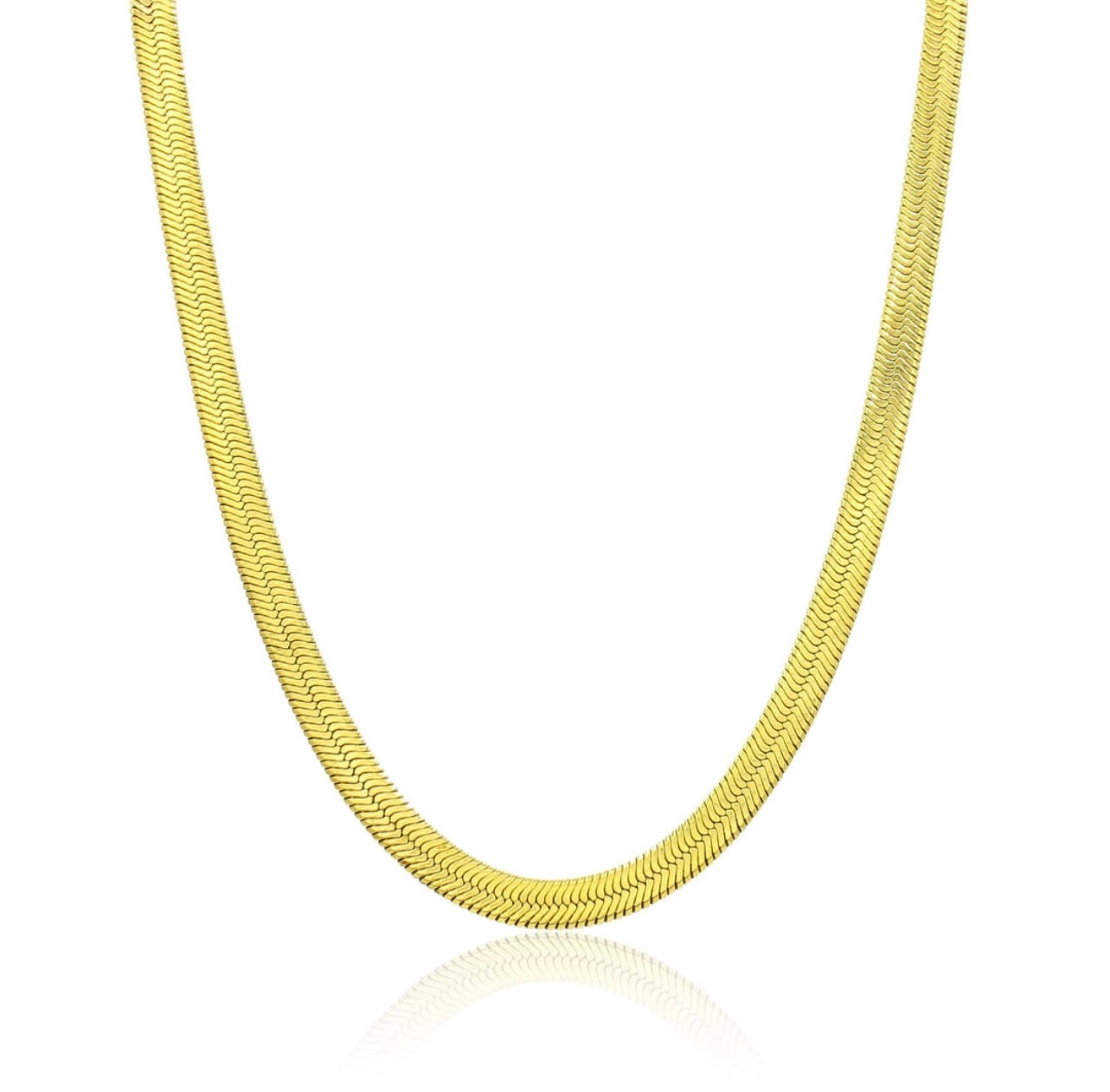 Gold-Tone Flat Snake Chain Necklace
