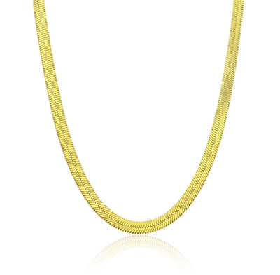 Gold-Tone Flat Snake Chain Necklace
