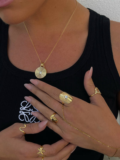 Adjustable Open Wave Ring Women