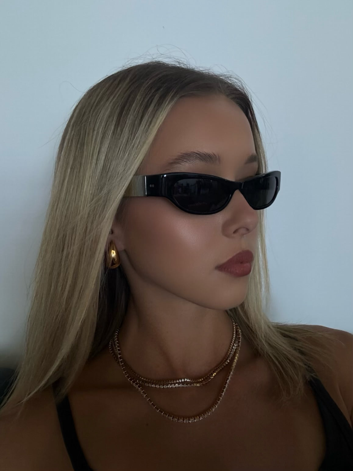 Teardrop Stud Earrings with Polished Finish