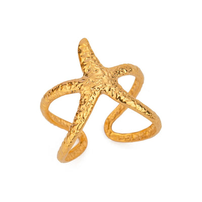 Adjustable Starfish Ring with Textured Details