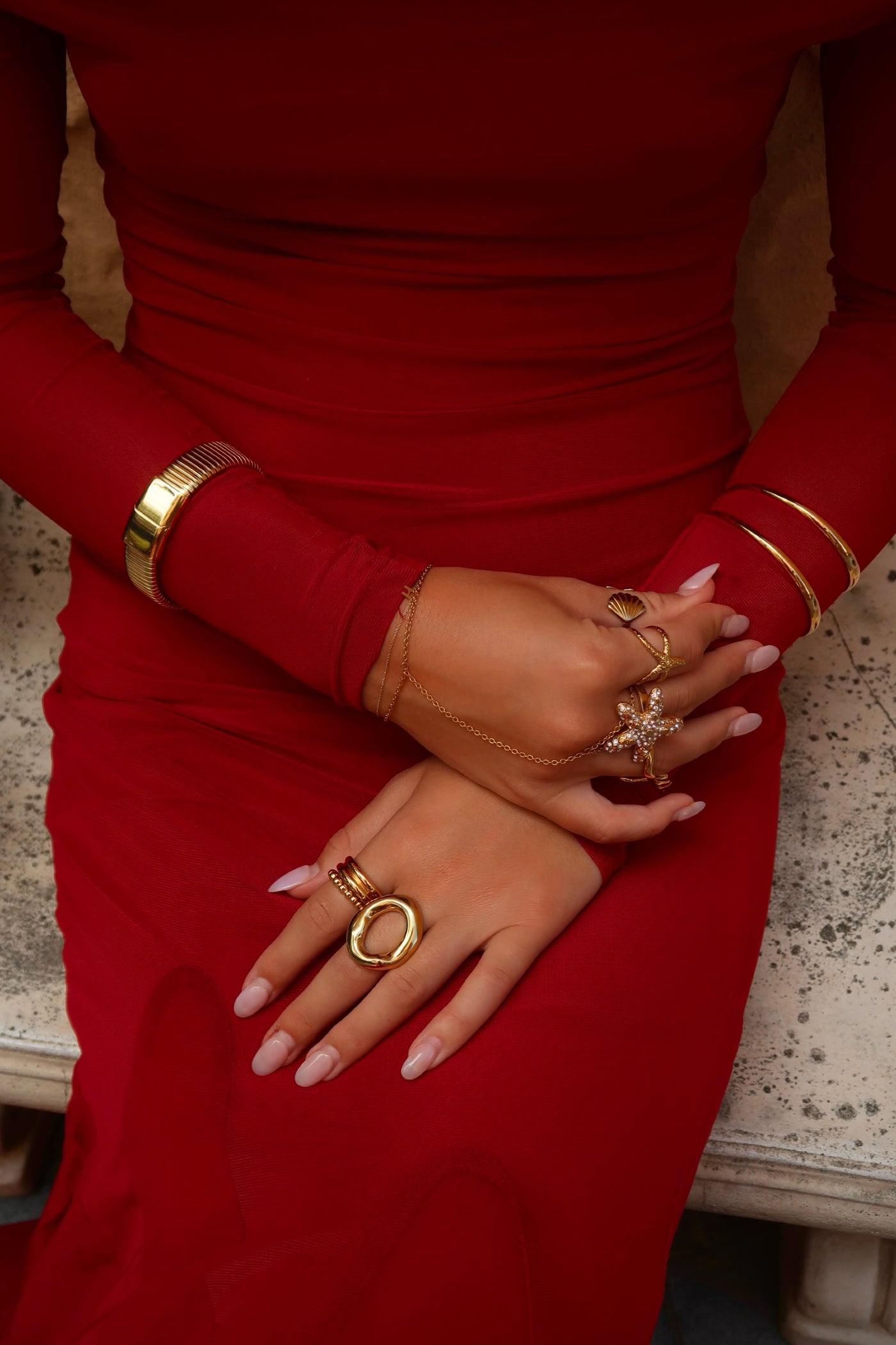 Adjustable Starfish Ring with Textured Details