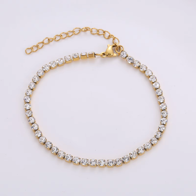 Women's Tennis Bracelet with Round Stones