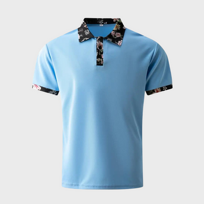 James | Summer Polo Shirt with Floral Trim