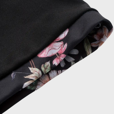James | Summer Polo Shirt with Floral Trim