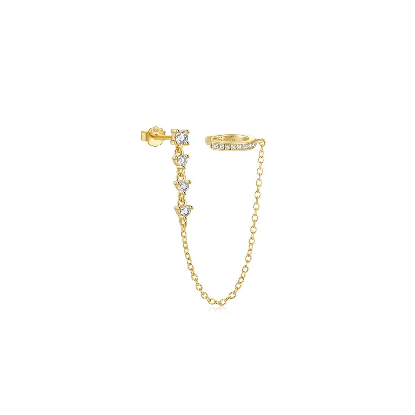 Gold-Tone Double Chain Cuff Earring