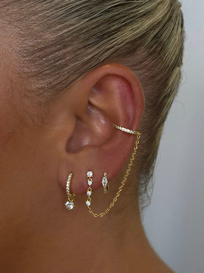 Gold-Tone Double Chain Cuff Earring