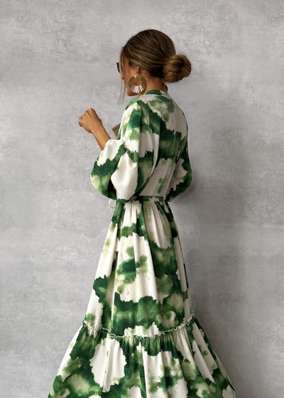 Olivia | V-Neck Maxi Dress with Summer Prints