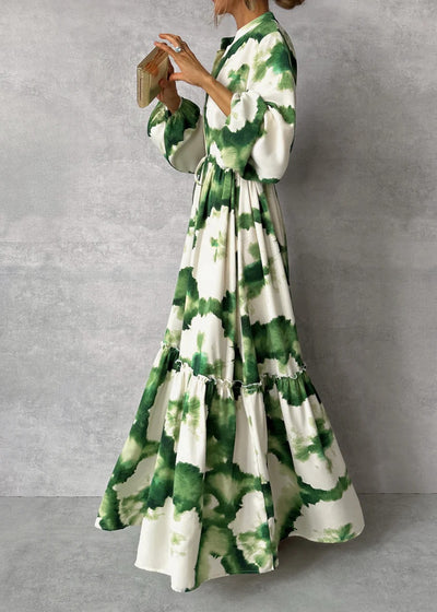 Olivia | V-Neck Maxi Dress with Summer Prints
