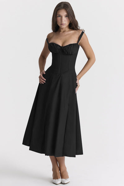 Grace | Floral Bustier Summer Dress with Side Slit