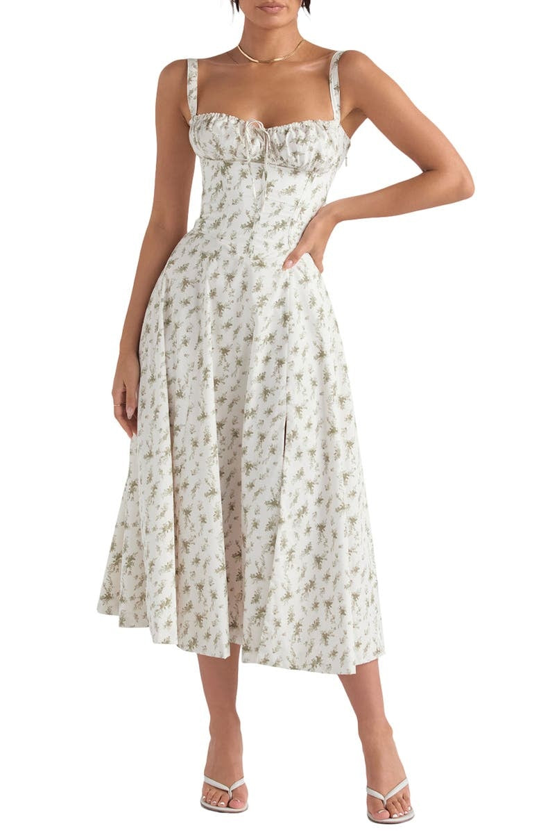 Grace | Floral Bustier Summer Dress with Side Slit