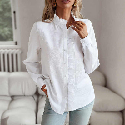 Grace | Summer Blouse with Button-Up Ruffles