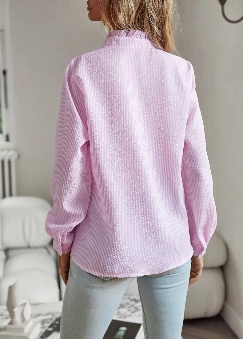 Grace | Summer Blouse with Button-Up Ruffles