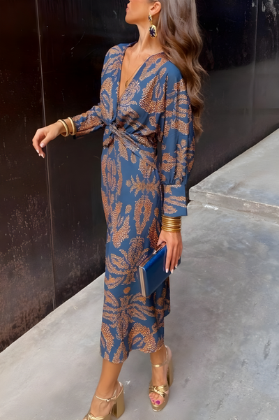 Amelia | Summer Printed Maxi Dress with V-Neck