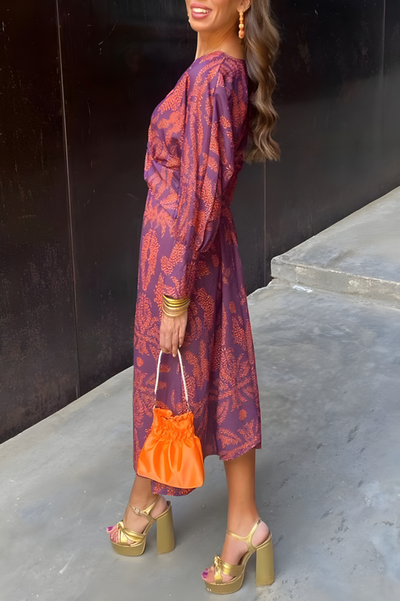 Amelia | Summer Printed Maxi Dress with V-Neck