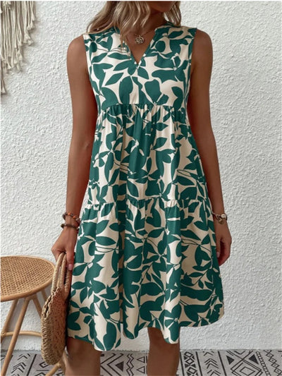 Sleeveless Floral Mini Sundress with V-Neck