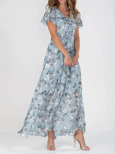 Cherry | Summer Floral Elegant Maxi Dress