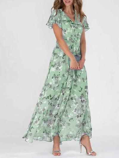 Cherry | Summer Floral Elegant Maxi Dress