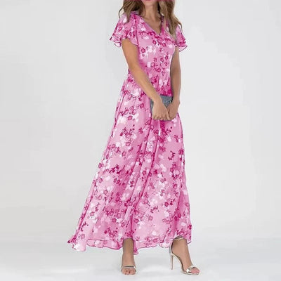 Cherry | Summer Floral Elegant Maxi Dress