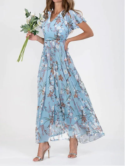 Cherry | Summer Floral Elegant Maxi Dress