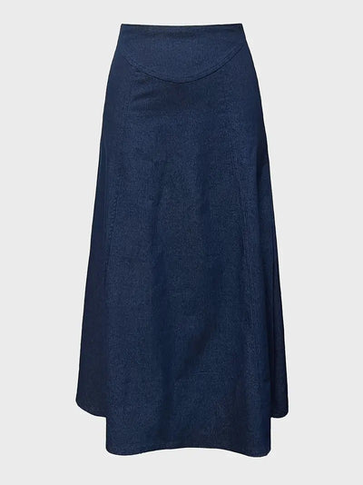 Women's Summer A-Line Denim Maxi Skirt