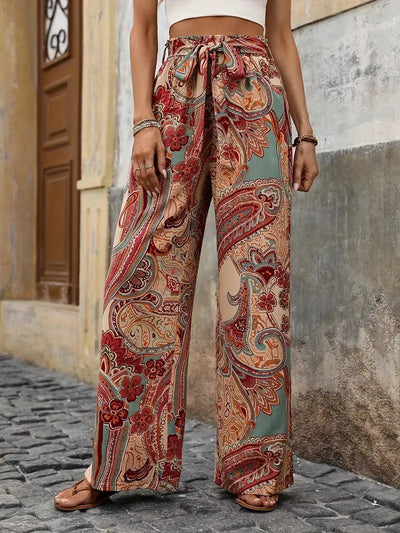 Florence | Summer Wide Leg Paisley Pants